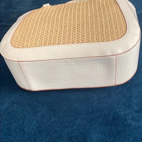 Anne Klein White and Tan Satchel with Chic Tassel with shoulder strap. - Picture 10 of 10